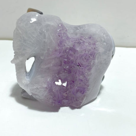 Unique Amethyst Mixed Geode Agate Druzy Elephant Animal Carving A08 - Wholesale Crystals