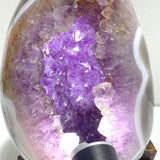 Unique Amethyst Mixed Geode Druzy Agate Dinosaur Egg Home Decor With Stand - Wholesale Crystals