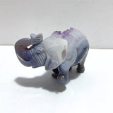 Unique Amethyst Mixed Geode Druzy Agate Elephant Animal Carving A12 - Wholesale Crystals