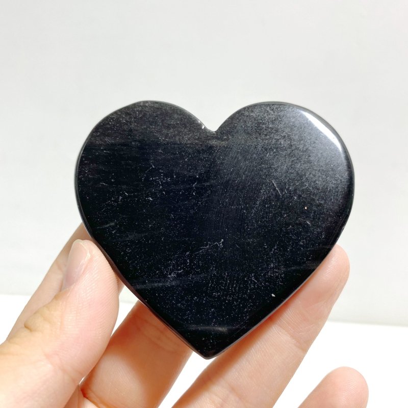 Unique Black Obsidian Heart Wing Carving With Stand -Wholesale Crystals