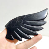 Unique Black Obsidian Heart Wing Carving With Stand -Wholesale Crystals
