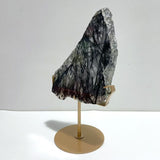 Unique Black Tourmaline Slab With Stand 2 - Wholesale Crystals