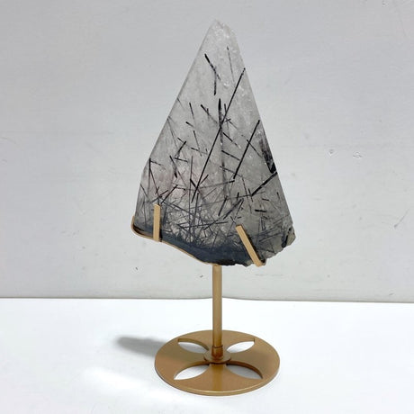 Unique Black Tourmaline Slab With Stand 3 - Wholesale Crystals