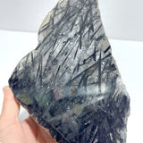 Unique Black Tourmaline Slab With Stand 4 - Wholesale Crystals