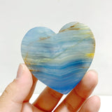 Unique Blue Onyx Heart Wing Carving With Stand - Wholesale Crystals