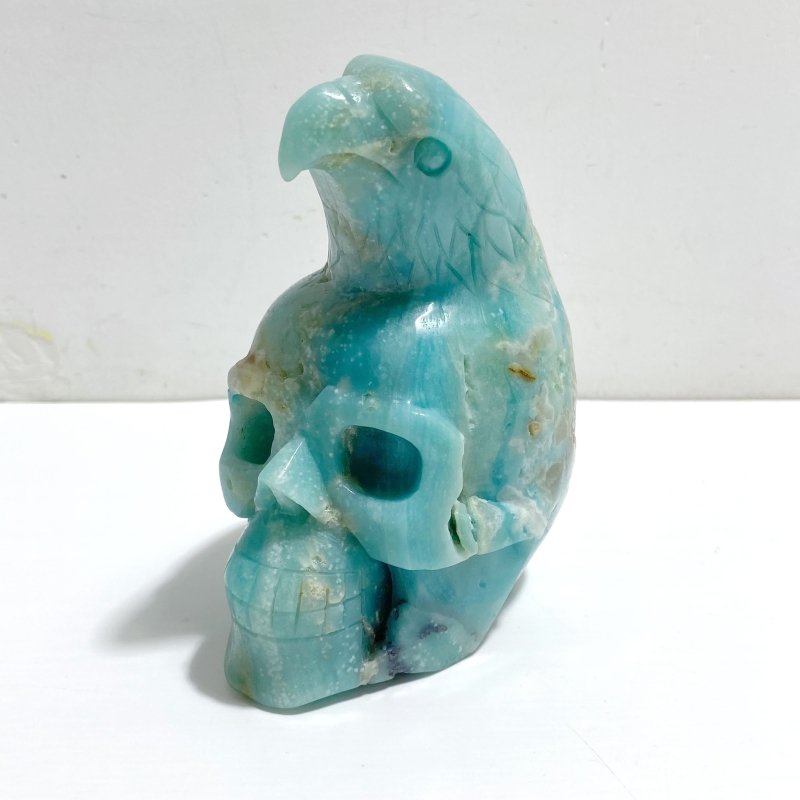 Unique Caribbean Calcite Skull Eagle Carving - Wholesale Crystals