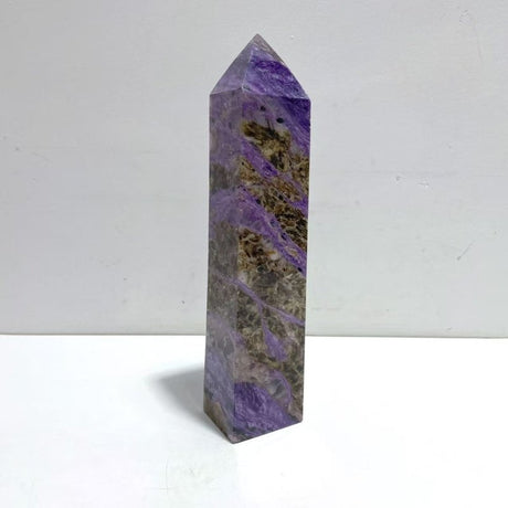 Unique Charoite Four - sided Tower For Collection A04 - Wholesale Crystals
