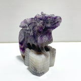 Unique Chevron Amethyst Flying Dragon Castle Carving - Wholesale Crystals