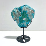 Unique Chrysocolla Mixed Malachite Specimen Raw Bottom With Stand - Wholesale Crystals
