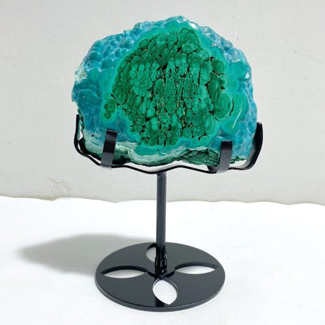 Unique Chrysocolla Mixed Malachite Specimen Raw Bottom With Stand -Wholesale Crystals