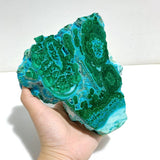 Unique Chrysocolla Mixed Malachite Specimen Raw Bottom With Stand - Wholesale Crystals