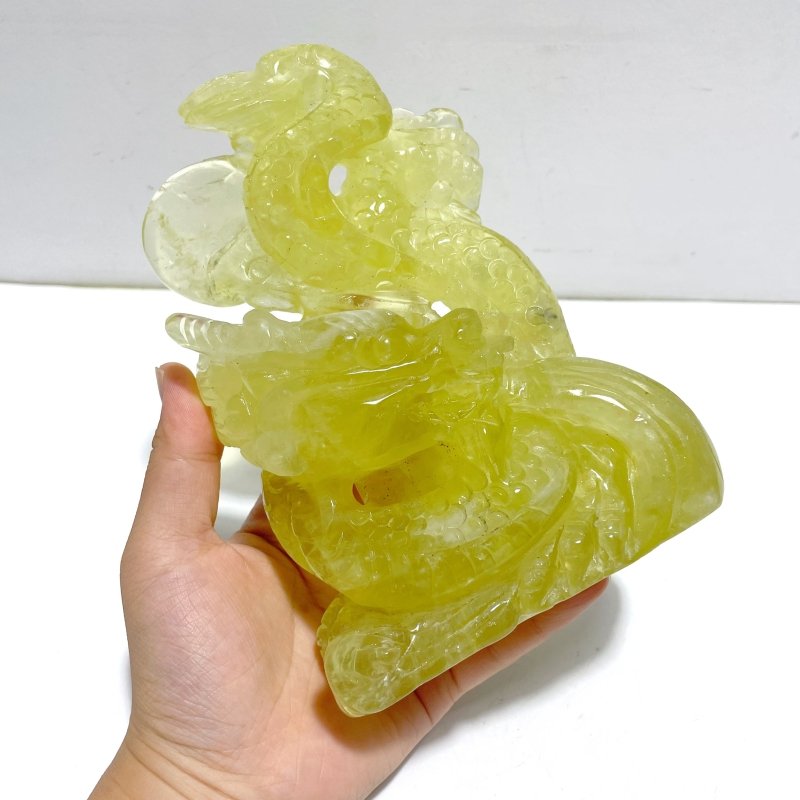 Unique Citrine Dragon Absorbing Water Carving - Wholesale Crystals