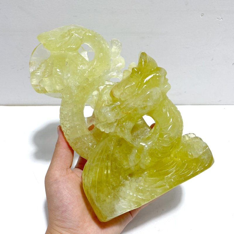 Unique Citrine Dragon Absorbing Water Carving - Wholesale Crystals