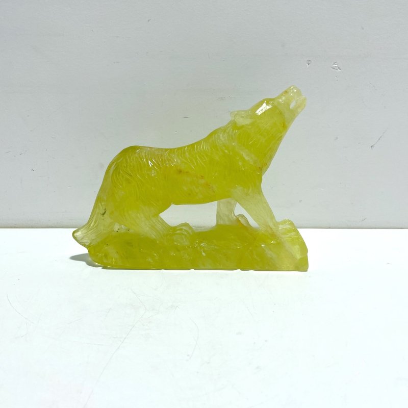 Unique Citrine Wolf Carving - Wholesale Crystals