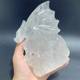 Unique Clear Quartz Flying Dragon Castle Carving 1 - Wholesale Crystals