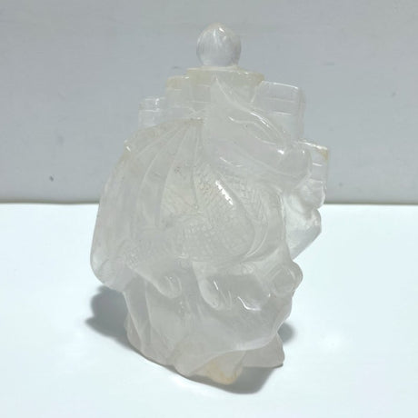 Unique Clear Quartz Flying Dragon Castle Carving - Wholesale Crystals