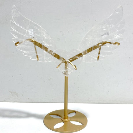 Unique Clear Quartz Heart Wing Carving With Stand -Wholesale Crystals