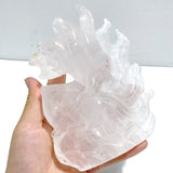 Unique Clear Quartz Nine - tailed Fox Carving - Wholesale Crystals