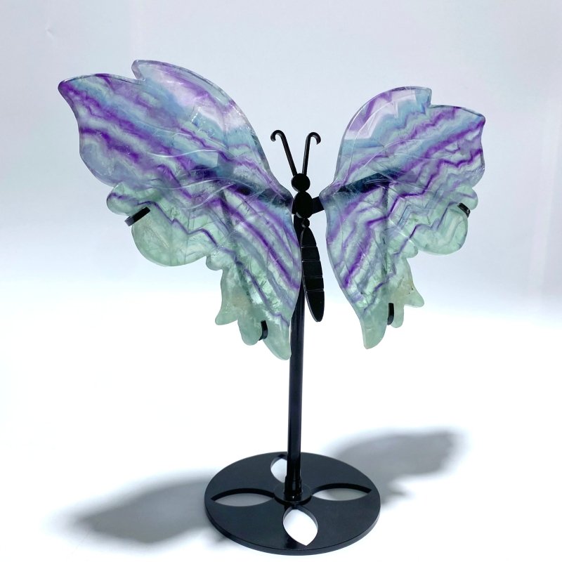 Unique Fluorite Butterfly Wing Carving With Stand - Wholesale Crystals