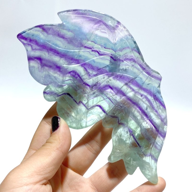 Unique Fluorite Butterfly Wing Carving With Stand - Wholesale Crystals