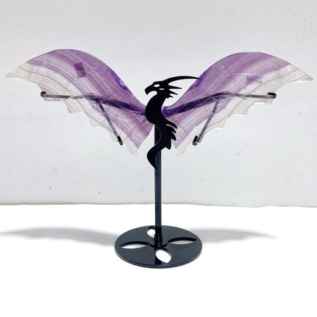 Unique Fluorite Flying Dragon Wing With Stand - Wholesale Crystals