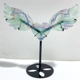 Unique Fluorite Heart Wing Carving With Stand -Wholesale Crystals