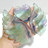 Unique Fluorite Heart Wing Carving With Stand -Wholesale Crystals