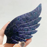 Unique Fluorite Mixed Blue Apatite Heart Wing Carving With Stand -Wholesale Crystals