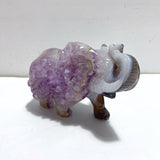 Unique Geode Amethyst Mixed Agate Druzy Elephant Animal Carving A03 - Wholesale Crystals