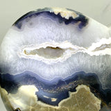 Unique Geode Druzy Volcano Agate Heart Carving With Stand(UV - Reactive) 3 - Wholesale Crystals