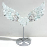 Unique Hemimorphite Heart Wing Carving With Stand -Wholesale Crystals