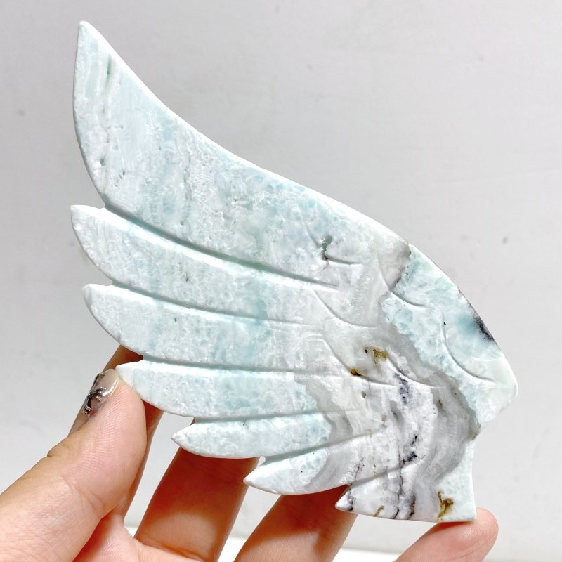 Unique Hemimorphite Heart Wing Carving With Stand -Wholesale Crystals