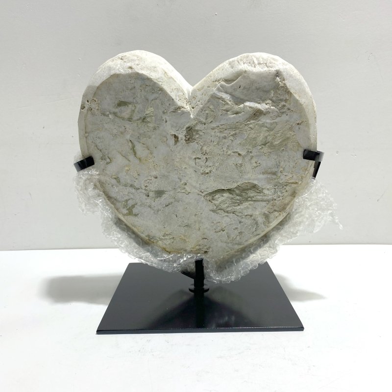 Unique Large Aura Quartz Cluster Heart With Stand 3 - Wholesale Crystals