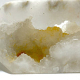Unique Large Geode Druzy White Moss Agate Four - sided Point - Wholesale Crystals