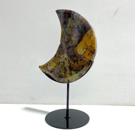 Unique Large Ocean Jasper Moon Carving With Stand 5 - Wholesale Crystals