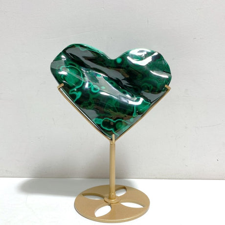 Unique Malachite Heart With Stand - Wholesale Crystals