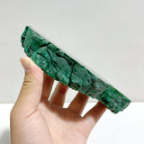 Unique Malachite Slab Raw Bottom With Stand - Wholesale Crystals