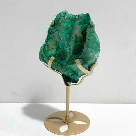Unique Malachite Specimen Raw Bottom With Stand - Wholesale Crystals