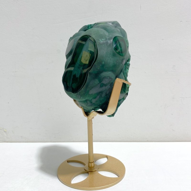Unique Malachite Specimen Raw Bottom With Stand For Collection - Wholesale Crystals