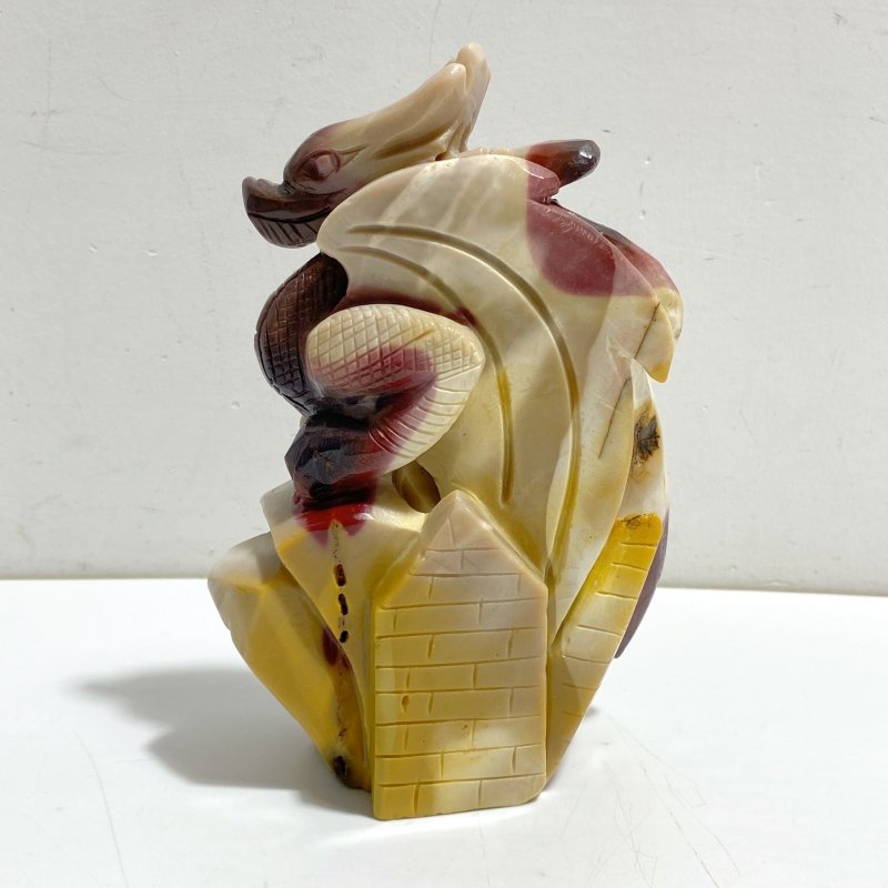 Unique Mookaite Flying Dragon Castle Carving 8 -Wholesale Crystals