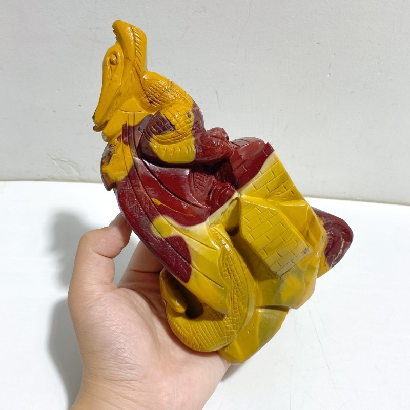 Unique Mookaite Flying Dragon Castle Carving 9 -Wholesale Crystals