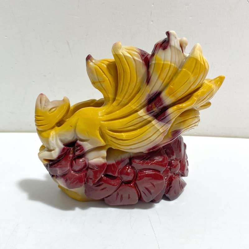 Unique Mookaite Nine-tailed Fox Carving 8 -Wholesale Crystals
