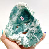 Unique Moss Agate Santa Claus Mask Carving With Stand - Wholesale Crystals