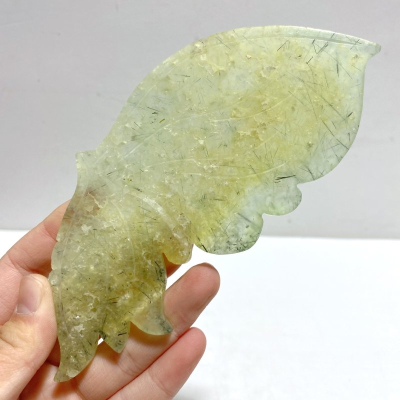Unique Prehnite Butterfly Wing Carving With Stand - Wholesale Crystals