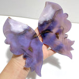 Unique Purple Flower Agate Butterfly Wing Carving With Stand - Wholesale Crystals