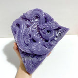 Unique Purple Jade Chinese Dragon&Phoenix Carving - Wholesale Crystals