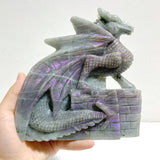 Unique Purple Labradorite Flying Dragon Castle Carving - Wholesale Crystals