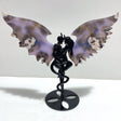 Unique Purple Sakura Flower Agate Demon and Angel Wing Carving With Stand - Wholesale Crystals