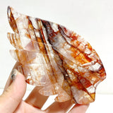 Unique Red Fire Quartz Heart Wing Carving With Stand -Wholesale Crystals