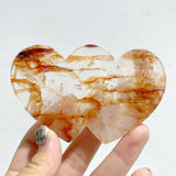 Unique Red Fire Quartz Heart Wing Carving With Stand -Wholesale Crystals